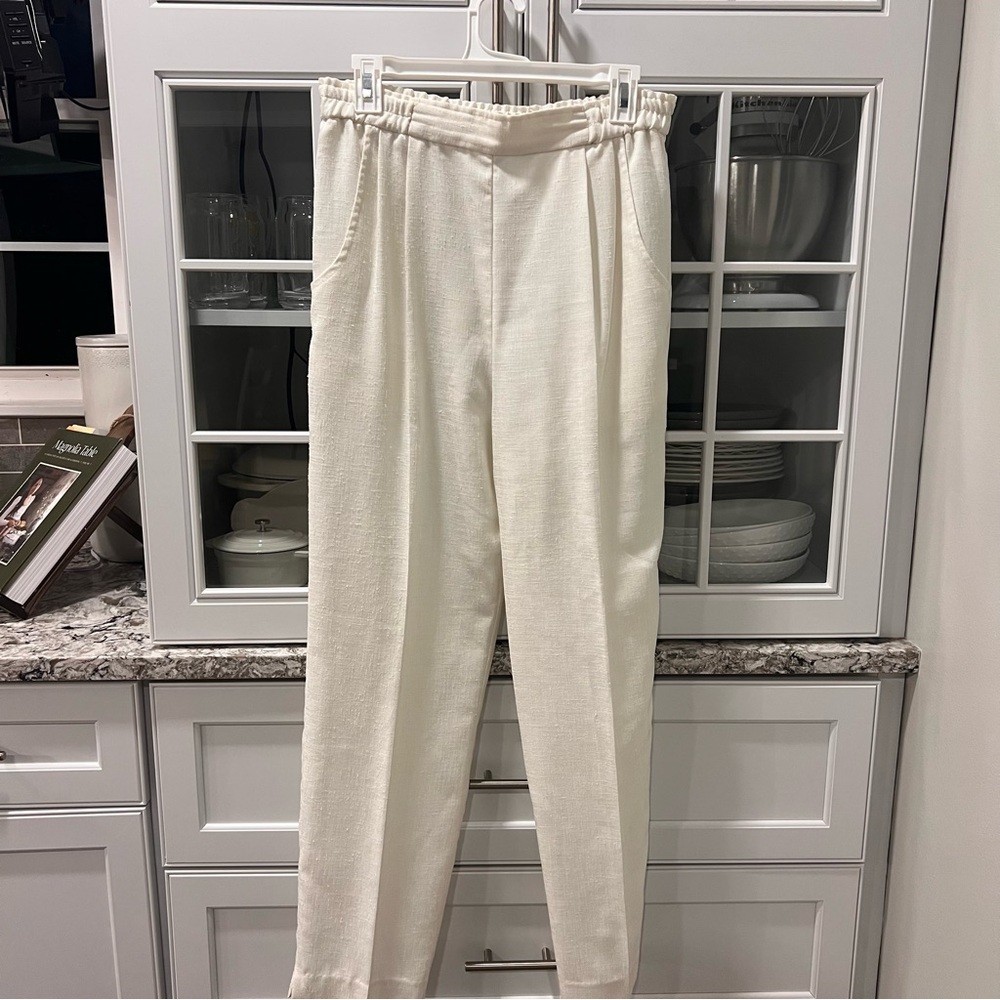 Patchington Cream/Ivory Elastic Waist Dress Pants‎